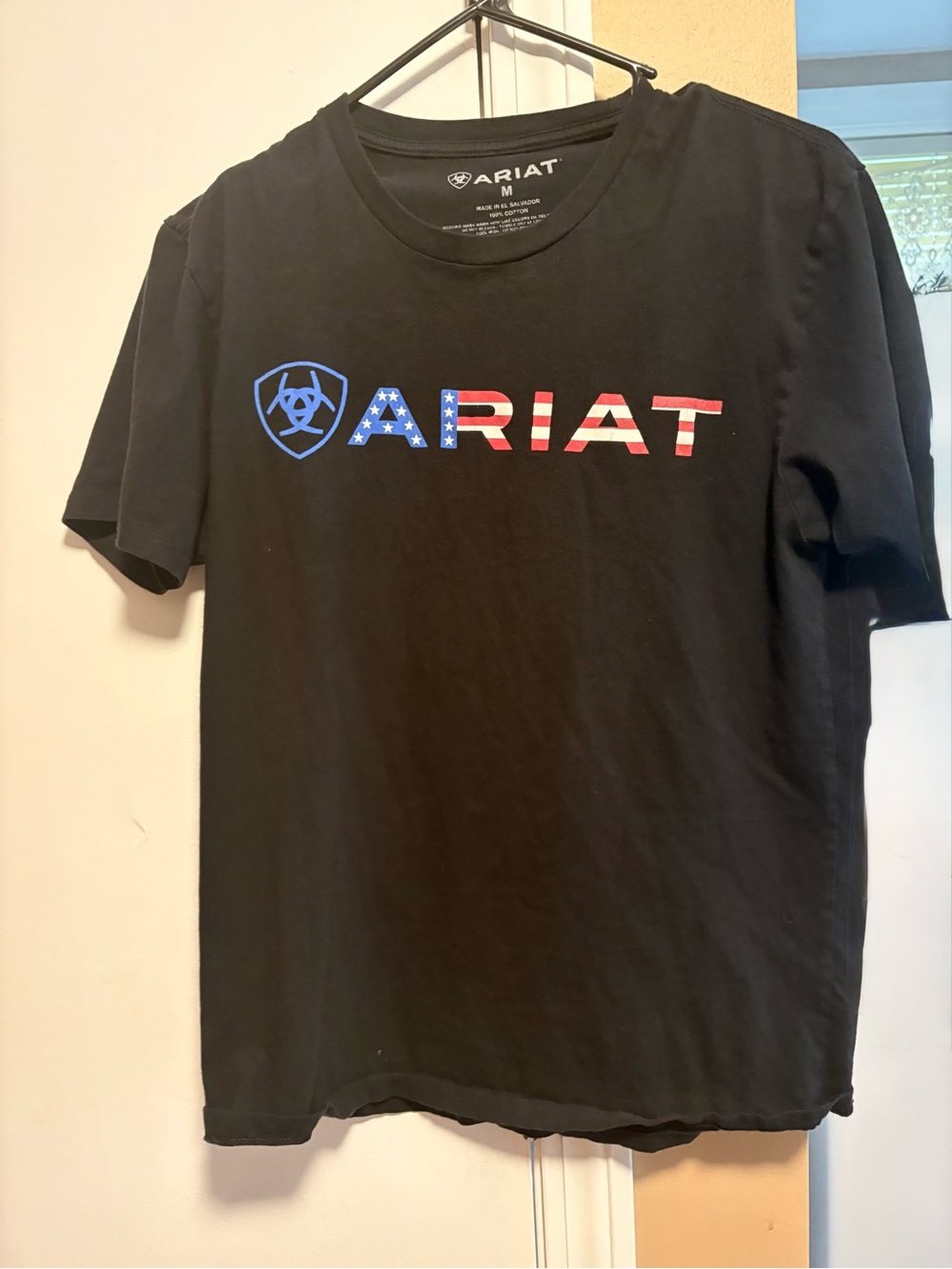 Ariat Black Tee with Stars & Stripes Logo